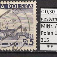 Polen 1937 Freimarken: Verschiedene Sehenswürdigkeiten MiNr. 315 gestempelt -2