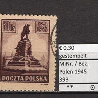 Polen 1945 Freimarken: Befreiung Krakaus MiNr. 393 gestempelt