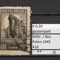 Polen 1945 Freimarken: Ansichten von Danzig MiNr. 410 gestempelt