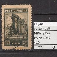 Polen 1945 Freimarken: Ansichten von Danzig MiNr. 410 gestempelt -1