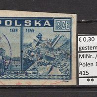 Polen 1945 Warschau klagt an MiNr. 415 gestempelt