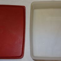 XD Tupperware Behälter mit Deckel 670-8 + 671-6 Eisdekor + rot Brotdose Deckel 13x14