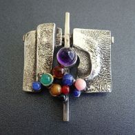 Modernistische Brosche Silber 835/925 Massiv