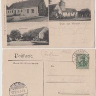 Warsow-Ludwigslust-Parchim-AK 1906 Gruss aus Warsow, Gasthof F. Göthke, Erh.1
