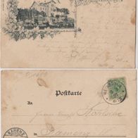 Weinböhla-AK-1897-Gruss aus Parkrestaurant Schweizerhöhe , Erh. 2-fleckig