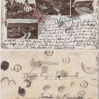 Weisenstein-Pfortsheim-Litho-AK 1900 Rabeneck Dillweißenstein, Erh.3