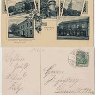 Wiesenburg-AK-1912 Bäckerei Albert Dehnel, Gasthof Carl Frähsdorf, Erh.1