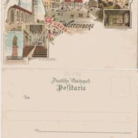 Wittenberg-Litho-AK-um1900 Litho mit 6 Bildern, Erh.1