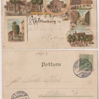 Wittenburg-Litho-AK-1903 Litho mit 6 Ansichten Erh.1