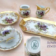 Kleiber Porzellan vergoldet * Set mit Schüssel Schale / Tablett Moccatasse Kännchen