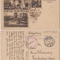 Wöbbelin-Körnergrab-AK-1916 Gruss vom Körnergrab, 2-Feldpoststempel Erh.1