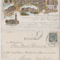 Zittau-Litho-AK-1903 Mehrbildlitho mit 6 Bildern, Erh,2