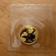 China 50 Yuan 2023 Panda 1/10 Oz .999 Gold Stgl./BU Originalfolie