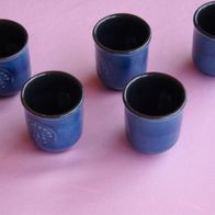 Schnapsbecher Keramik fünf Stück