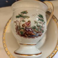 Porzellan Italien Genori Mokkatasse Ziertasse Goldrand sehr gut erhalten Rarität