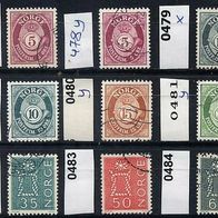 Norwegen Mi. Nr. 478x + 478y + 479x + 479y + 480y + 481y + 482 + 483 + 484 o <
