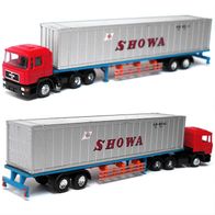 MAN F90 ´86, Container-Sz., rot-silber, Showa, Ep4, Lemke MiNis / Herpa, Spur N