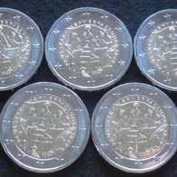 5 Stück 2€, 2 Euro Sondermünzen Paulskirchenverfassung, Konvolut, Lot (280/02)