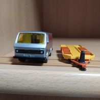 Siku Gespann VW LT Kastenwagen "Racing Team" mit Autotransportanhänger