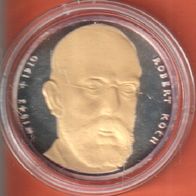 1993 BRD Robert Koch 10 DM mit Goldapplikation