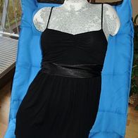 Kleid schwarz Satinband in Taille Gr 34