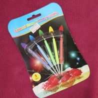 Kinder Geburtstagskerzen für Kuchen bunt 5 St. farbige Tortenkerzen Dekorkerzen