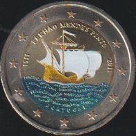 2011 Portugal 2 Euro Fernao Mendes Pinto coloriert bankfrisch