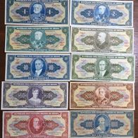 Lot 10 Paper Money Banknotes Brazil Old 054296
