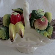 Vintage Keramik Obstkorb mit Zierfrüchten Neuwertig