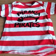 Rot weiß gestreiftes Shirt mit Aufschrift - Gr. 62/68