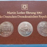DDR 1983 3 x 5 Mark Martin Luther Ehrung mit 5 Mark Wartburg 1982 * bitte lesen !!