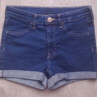 Dunkelblaue kurze Jeans Hose, Jeansshorts, Gr. 128, H&M