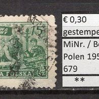 Polen 1950 Wiederaufbau von Warschau MiNr. 679 gestempelt -3
