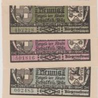 Schalkau-Notgeld-6x50 Pfennig bis 21.10.1921, 6 Scheine