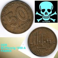 50 Pfennig, DDR 1950 A, Münze, no PayPal