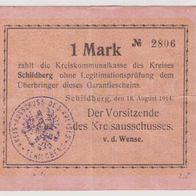 Schildberg-Posen-Notgeld-1 Mark vom 18.8.1914 gebrauchte Erh.