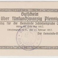 Schlesiengrube-Notgeld-Chropaczów-25 Pfennig vom 17.2.1917