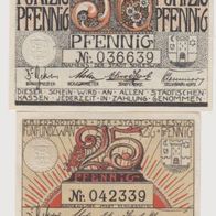 Schleswig-Notgeld-25-50 Pfennig mit schwarzer KZ mit Nr.