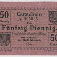 Schleswig-Notgeld-50-Pfennig ohne Datum 1917 violett marmoriert