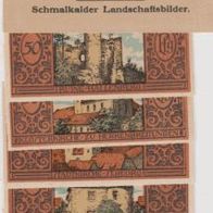 Schmalkalden-Notgeld-6x50 Pfennig bis 30.9.1922. mit Hülle Landschaftsbilder, vollst.