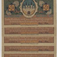 Schmiedefeld-Notgeld-6x50 Pfennige von 1921 Scherenschnitte, 6 Scheine