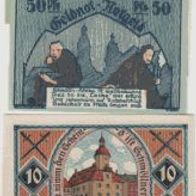 Schmölln-Notgeld-10-20-25-4x50-75 Pfennig von 1921, 8 Scheine