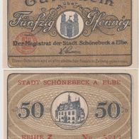 Schönebeck-Notgeld-Elbe-50 Pfennig bis 31.12.1918 Reihe Z,1 Schein