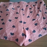 Shorts aprikot/orange mit Aufdruck Herzen - Gr. XS - flame / /akko