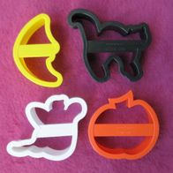 4 große Halloween Ausstechformen Keksausstecher Keks Formen Plätzchen Back Kuche