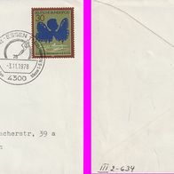 FDC Ersttagsbrief Drucksache mit MiNr 978 und ESSt echt gelaufen