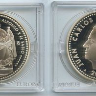 Spanien Silbermünze PP/Proof 10 Euro 2008 Alfonso X./Juan Carlos I