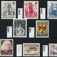 Österreich Mi. Nr. 1092 + 1094 + 1096 + 1097 + 1098 + 1099 + 1101 + 1102 o <