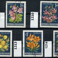 Österreich Mi. Nr. 1209 + 1210 + 1212 + 1213 + 1214 Alpenflora o <
