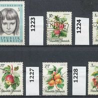 Österreich Mi. Nr. 1222 + 1223 + 1224 + 1225 + 1227 + 1228 o <